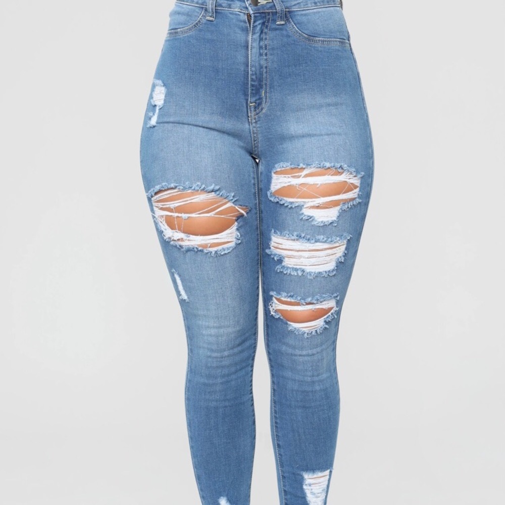 Distressed jeans
